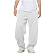 thumbnail image 1 of Lmnyox Wide Leg Sweatpants for Boys Casual Baggy Sports Trousers Plain Elastic Waist Joggers with Pockets, 1 of 6