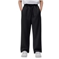 thumbnail image 1 of Lmnyox Wide Leg Sweatpants for Kids Loose Elastic Waist Drawstring Athletic Pants Open Bottom Cotton Joggers, 1 of 5