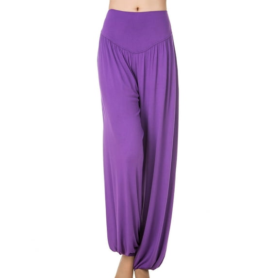 Lmnyox Wide Leg Yoga Pants for Women Lightweight Elastic Waist Palazzo Pants Summer Vacation Trousers