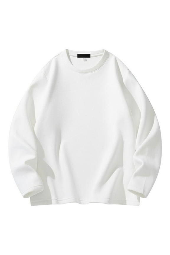 Winter Casual Tops for Men Classic Loose Long Sleeve Crew Neck T Shirt Basic Thermal Pullover Tee