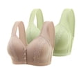 thumbnail image 1 of Lmnyox Wireless Bras for Women Front Closure Push Up Lace Bras Breathable Full Coverage Everyday Bra 2 Pack, 1 of 2