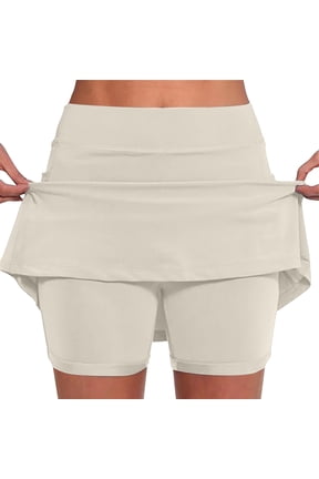 Women's Athletic Skorts Lightweight Skirt with Shorts Underneath Summer Soft Sport Running Skorts