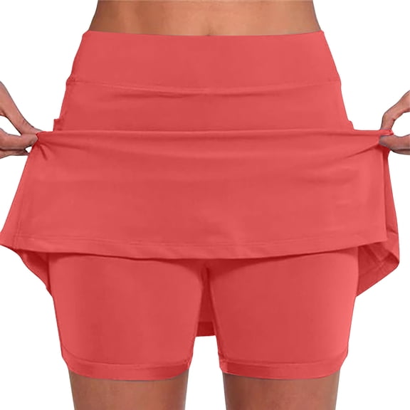 Lmnyox Women's Athletic Skorts Lightweight Skirt with Shorts Underneath Summer Soft Sport Running Skorts