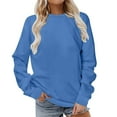 thumbnail image 1 of Lmnyox Women's Basic Sweatshirt Solid Color Crew Neck Long Sleeve Pullover Tops Fall Casual Athletic Shirts, 1 of 6
