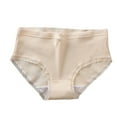 thumbnail image 1 of Lmnyox Women's Breathable Underwear Soft Stretchy Lace Trim Briefs Comfortable Cute Ribbed Panties for Women, 1 of 3