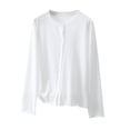 thumbnail image 1 of Lmnyox Women's Cardigan Button Down Long Sleeve Crew Neck Solid Sweater Lightweight Casual Sweater Cardigan, 1 of 7