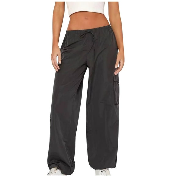 Lmnyox Women's Cargo Pants Elastic Waist Drawstring Lounge Pants with Pocket Summer Lightweight Athletic Trousers