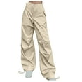 thumbnail image 1 of Lmnyox Women's Cargo Pants Elastic Waist Drawstring Lounge Pants with Pocket Summer Lightweight Athletic Trousers, 1 of 4