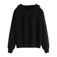 thumbnail image 1 of Lmnyox Women's Casual Hoodies Basic Solid Color Long Sleeve Drawstring Sweatshirts Fall Winter Hooded Pullover, 1 of 2