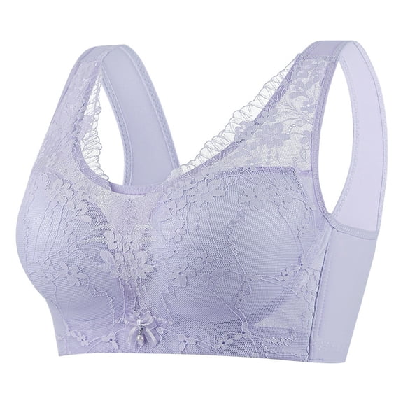 Lmnyox Women's Comfort Wireless Bras Push Up Lace Bra Full Coverage Everyday Bralettes No Underwire Bra
