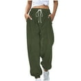 thumbnail image 1 of Lmnyox Women's Corduroy Sweatpants Baggy Wide Leg Drawstring Waist Joggers Casual Sport Trousers with Pocket, 1 of 2