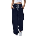 thumbnail image 1 of Lmnyox Women's Corduroy Sweatpants Baggy Wide Leg Drawstring Waist Joggers Casual Sport Trousers with Pocket, 1 of 6