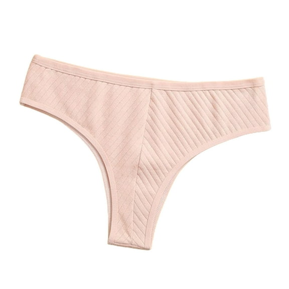 Lmnyox Women's Cotton Thongs Soft Comfortable Seamless Underwear Breathable No Show Bikini Panties for Women