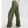 thumbnail image 1 of Lmnyox Women's Fashion Cargo Pants with Pocket Wide Leg Athletic Trousers Loose Casual Elastic Waist Pants for Women, 1 of 5