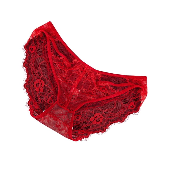 Lmnyox Women's Fashion Lace Panties Breathable Seamless Underwear Soft Stretchy Crotch Briefs Floral Underwear