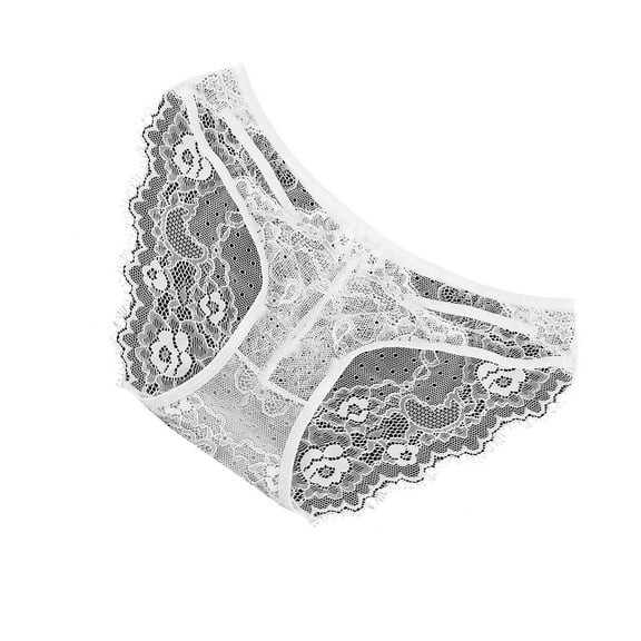 Lmnyox Women's Fashion Lace Panties Breathable Seamless Underwear Soft Stretchy Crotch Briefs Floral Underwear