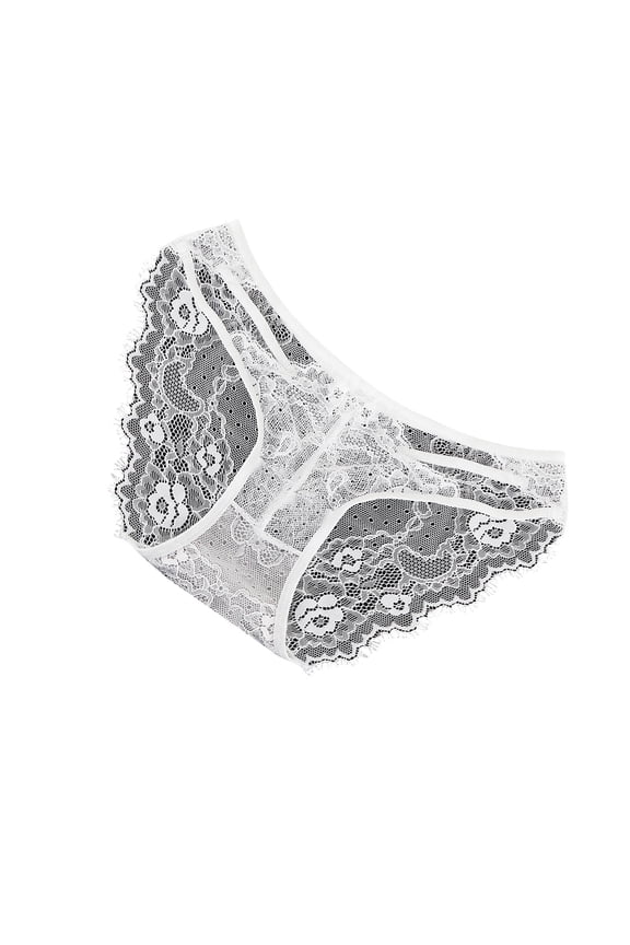 Women's Fashion Lace Panties Breathable Seamless Underwear Soft Stretchy Crotch Briefs Floral Underwear