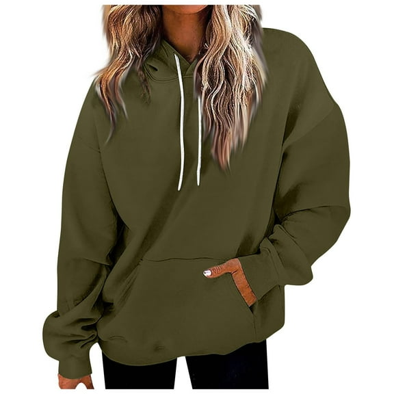 Lmnyox Women's Fashion Print Hoodies Oversized Long Sleeve Drawstring Sweatshirts Casual Pullover with Pocket