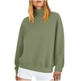 thumbnail image 1 of Lmnyox Women's Fashion Pullover Solid Long Sleeve Turtleneck Casual Sweatshirts Fall Winter Trendy Loose Tops, 1 of 5