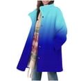 thumbnail image 1 of Lmnyox Women's Flannel Coat Fashion Print Button Down Collared Overcoat Thick Thermal Winter Peacoat with Pocket, 1 of 7