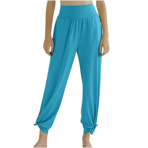 Lmnyox Women's High Waist Yoga Pants Lightweight Wide Leg Athletic Trousers with Pocket Loose Casual Workout Pants