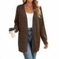 thumbnail image 1 of Lmnyox Women's Long Sleeve Cardigan Plain Open Front Cardigan Sweaters Casual Knit Cardigan with Pockets, 1 of 8