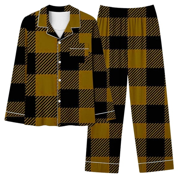 Lmnyox Women's Long Sleeve Pajama Set Soft Sleepwear Button Down Shirts and Pants 2 Piece Pjs Lounge Outfits