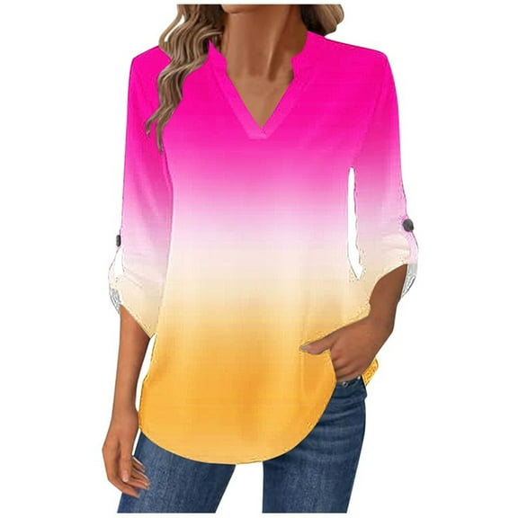 Lmnyox Women's Long Sleeve Shirts Dressy Casual V Neck Solid Tops Business Fashion Work Blouses Clothes