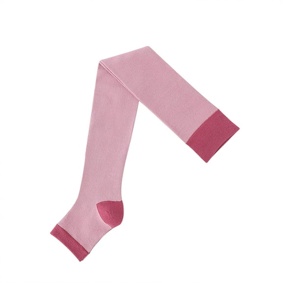 Lmnyox Women's Open Toe Socks Cute Knee High Support Stocking Toeless Support Sock Athletic Compression Socks