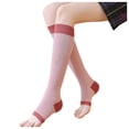 thumbnail image 1 of Lmnyox Women's Open Toe Socks Cute Knee High Support Stocking Toeless Support Sock Athletic Compression Socks, 1 of 7