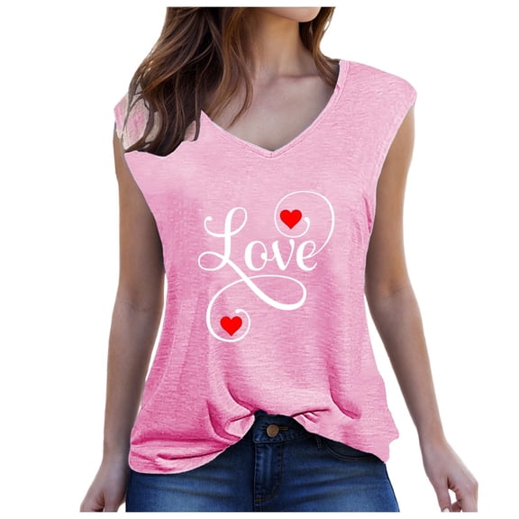 Lmnyox Women's Print Tank Tops V Neck Sleeveless Graphic Tee Shirt Loose Casual Shirts Tops 2025 Summer Trendy