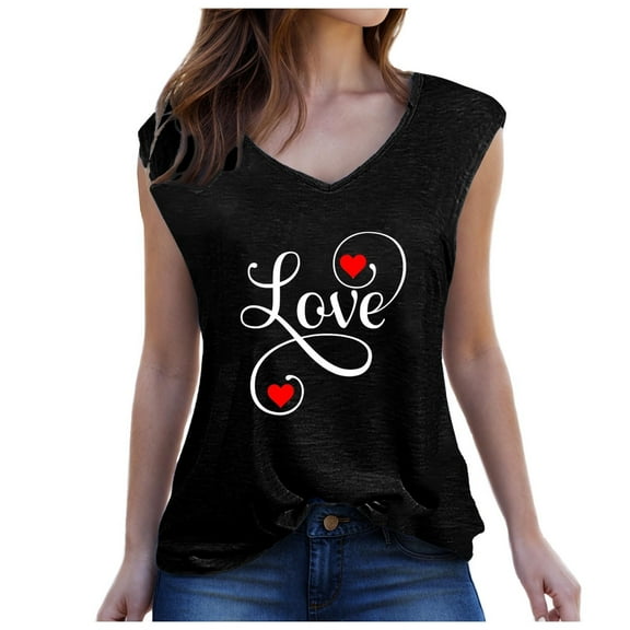 Lmnyox Women's Print Tank Tops V Neck Sleeveless Graphic Tee Shirt Loose Casual Shirts Tops 2025 Summer Trendy