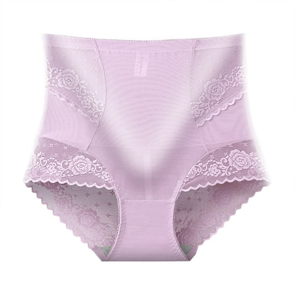 Lmnyox Women's Shaper Panties Seamless High Waist Stretchy Shapewear Breathable Butt Lifting Lace Underwear