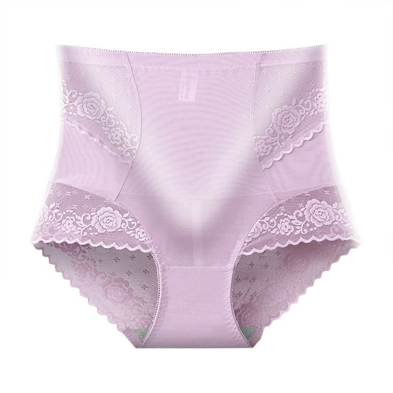 Lmnyox Women's Shaper Panties Seamless High Waist Stretchy Shapewear Breathable Butt Lifting Lace Underwear