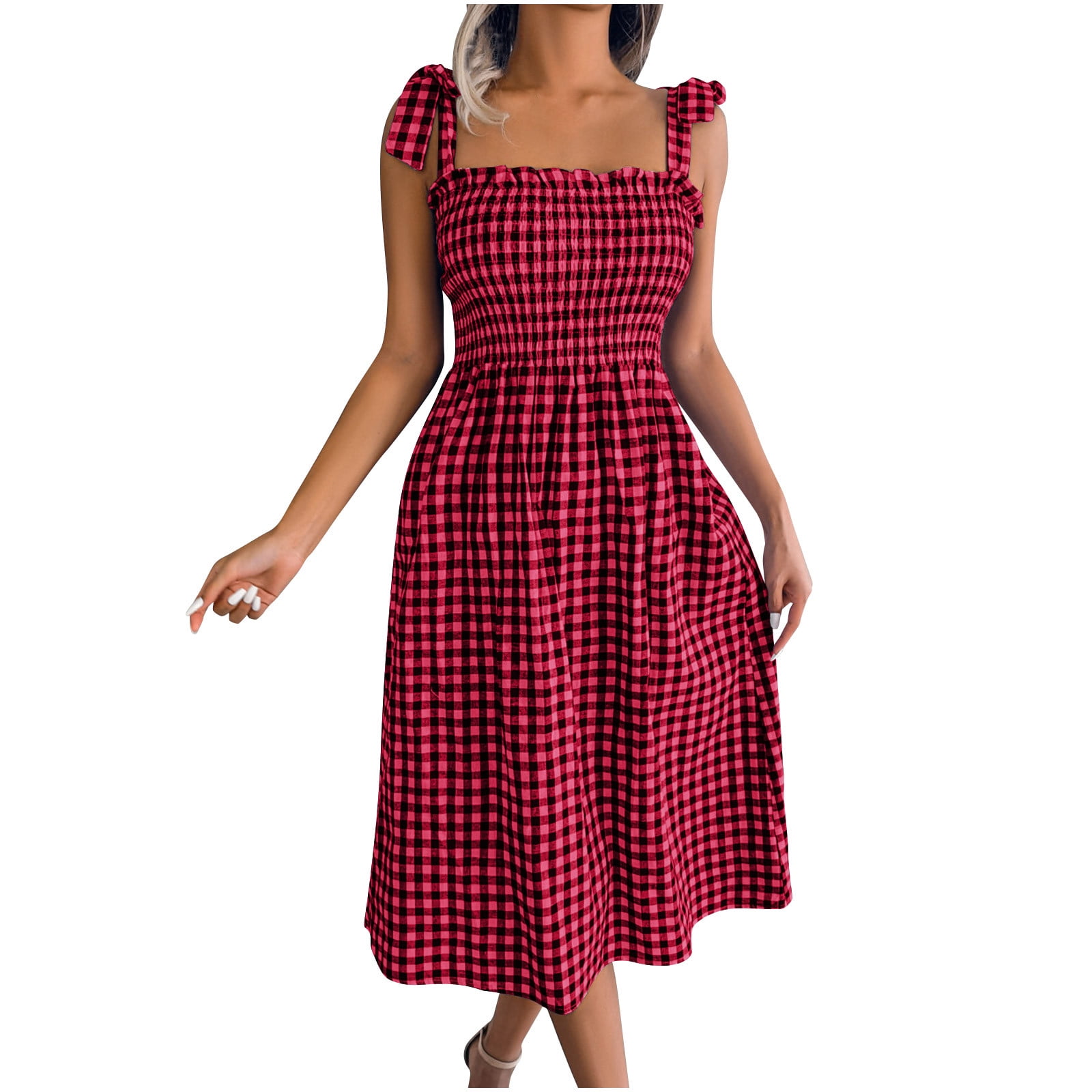 Sleeveless Square Neck Backless Midi Dress