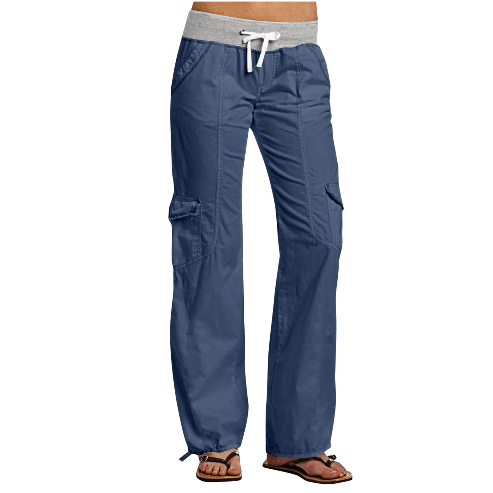 Women Smart Straight Fit Easy Wash Cargo Pants- Teal main image 1