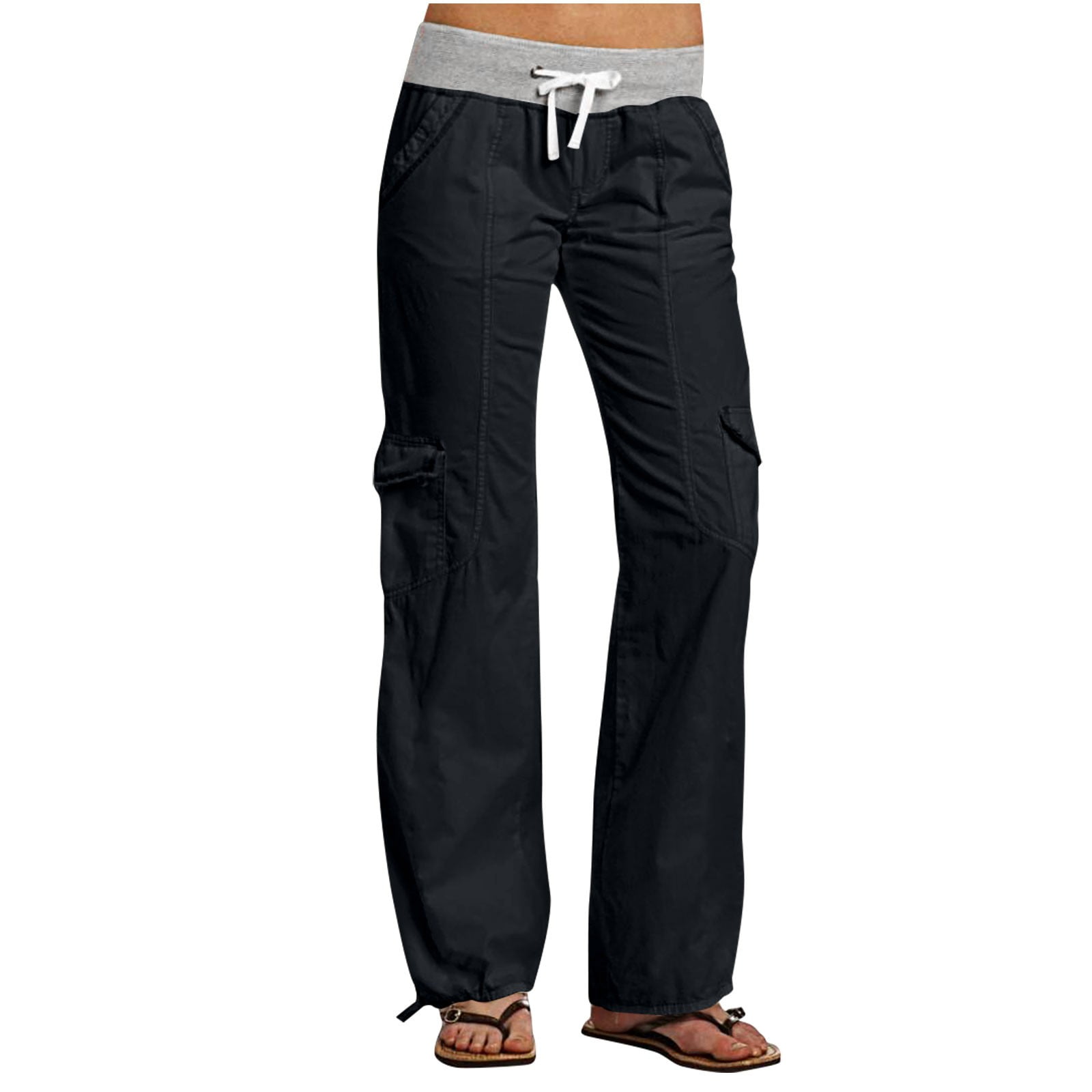 Straight Elastic Waist Leisure Cargo Trousers main image 0