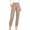 thumbnail image 1 of Lmnyox Women's Straight Leg Work Pants Dressy High Waist Trousers with Pocket Fall Business Office Suit Pants, 1 of 6