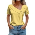 thumbnail image 1 of Lmnyox Women's Summer Shirts V Neck Dressy Casual Short Sleeve Fashion Blouses Loose Print Trendy Tops, 1 of 6