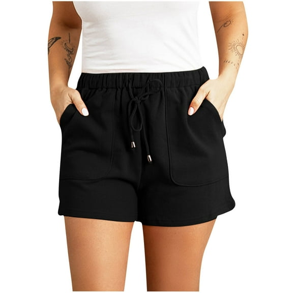 Lmnyox Women's Summer Shorts Elastic Waist Drawstring Short Pants with Pocket Soft Pajama Shorts