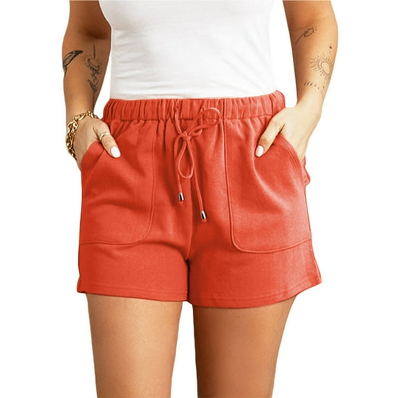Lmnyox Women's Summer Shorts Elastic Waist Drawstring Short Pants with Pocket Soft Pajama Shorts
