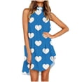 thumbnail image 1 of Lmnyox Women's Summer Sleeveless Dress Flowy Soft Midi Dress Loose Casual Print Smocked Dress, 1 of 5