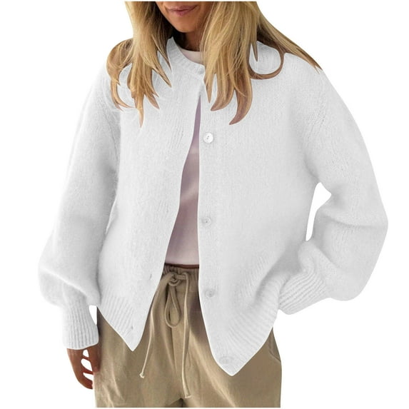 Lmnyox Women's Sweater Cardigan Fashion Loose Button Down Knitted Cardigan Winter Casual Sweater Outerwear