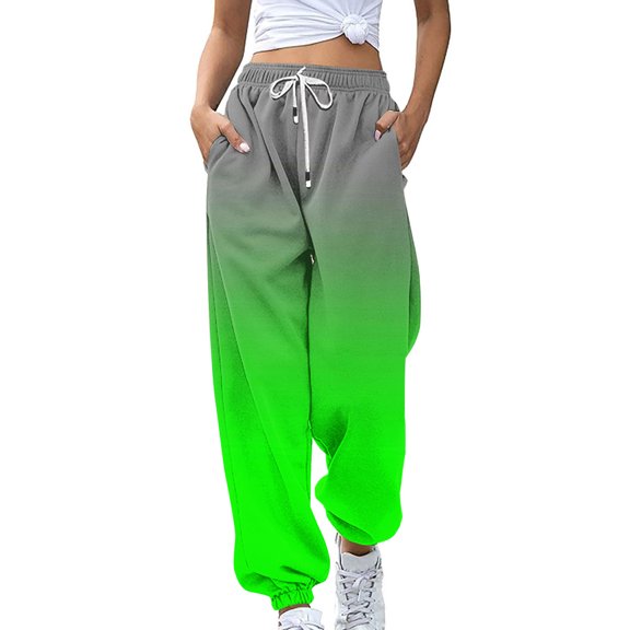 Lmnyox Women's Sweatpants Loose Cinch Bottom Colorful Jogger Pants High Waist Drawstring Athletic Pants with Pocket