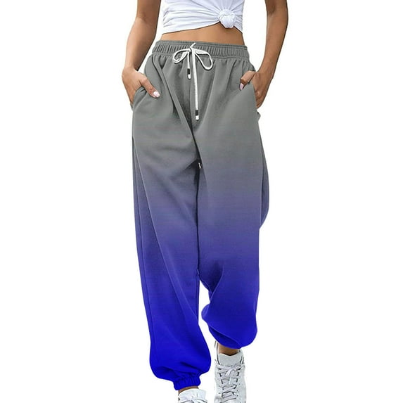 Lmnyox Women's Sweatpants Loose Cinch Bottom Colorful Jogger Pants High Waist Drawstring Athletic Pants with Pocket