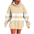 thumbnail image 1 of Lmnyox Women's Sweatshirt Fashion Color Block Casual Long Sleeve Drawstring Hoodies Loose Pullover with Pocket, 1 of 6