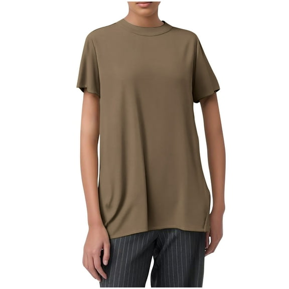Lmnyox Women's T Shirts Short Sleeve Summer Casual Basic Plain Shirts Crew Neck Loose Fashion Workout Tees Tops