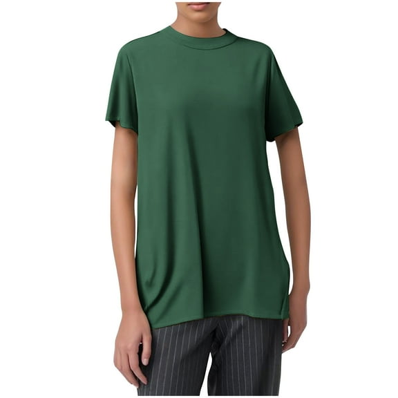 Lmnyox Women's T Shirts Short Sleeve Summer Casual Basic Plain Shirts Crew Neck Loose Fashion Workout Tees Tops
