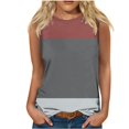 thumbnail image 1 of Lmnyox Women's Tank Tops 2025 Summer Basic Tank Shirts Crew Neck Sleeveless Loose Tops Casual Trendy Tee Tops, 1 of 4