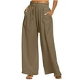 thumbnail image 1 of Lmnyox Women's Wide Leg Pants Dress Casual High Waist Trousers with Pocket Summer Business Lounge Pants, 1 of 5